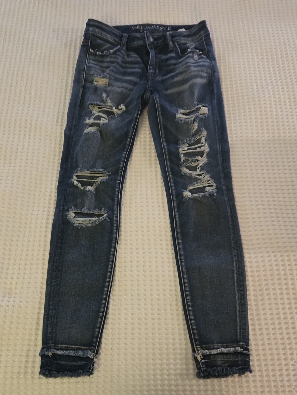 American Eagle Outfitters Distressed Dark Blue Jeggings